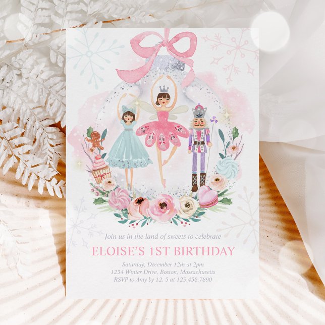 Nutcracker Land Of Sweets Sugar Plum Fairy Pink Invitation (Creator Uploaded)