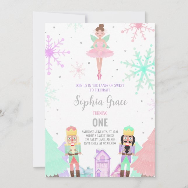 Nutcracker Land of Sweets Winter Invitation (Front)
