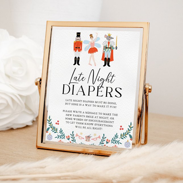 Nutcracker Late Night Diaper Christmas Baby Shower Poster (Creator Uploaded)