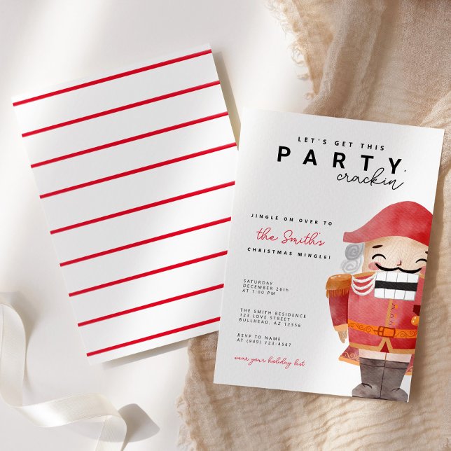 Nutcracker Let's get this party crackin' Holiday  Invitation (Creator Uploaded)