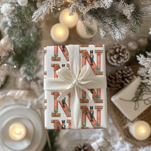 Nutcracker Letter N Christmas Wrapping Paper