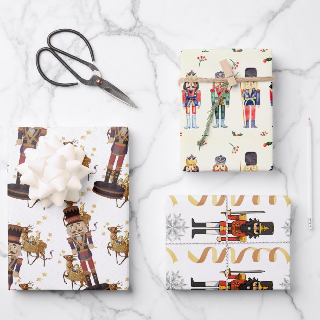   Nutcracker Men Soldiers Christmas  Wrapping Paper Sheet (Front)