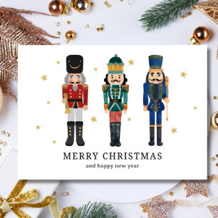 Nutcracker Merry Christmas Minimalist Christmas Holiday Card