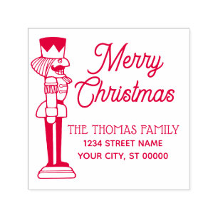 Nutcracker Merry Christmas Name Return Address #1B Self-inking Stamp