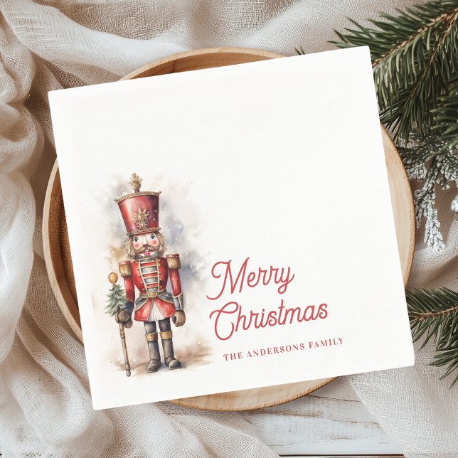 Nutcracker Merry Christmas Personalized Name  Napkin (Creator Uploaded)