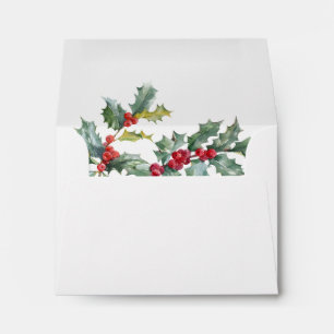 Nutcracker Merry Christmas Watercolor Greenery Envelope