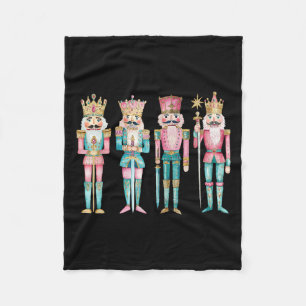 Nutcracker Merry Christmas Xmas Family Pajamas Hol Fleece Blanket