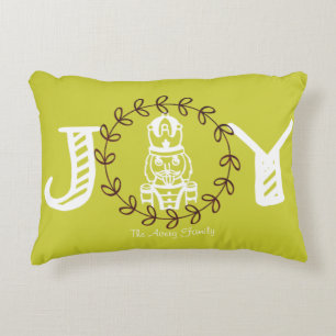 Nutcracker Modern Personalized Jingle Accent Pillow