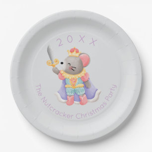Nutcracker Mouse King Christmas Paper Plate
