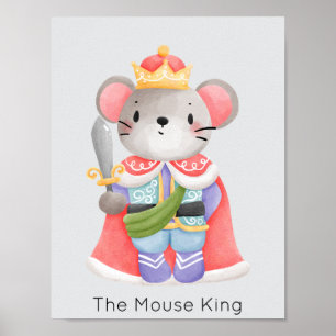 Nutcracker Mouse King Pastel Christmas Poster