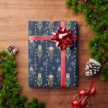 Nutcracker navy blue vintage Christmas gift Wrapping Paper<br><div class="desc">Nutcracker pattern navy blue vintage Christmas gift wrapping paper,  unique Christmas wrapping paper,  vintage toys Christmas gift wrap,  elegant holiday gift wrap</div>