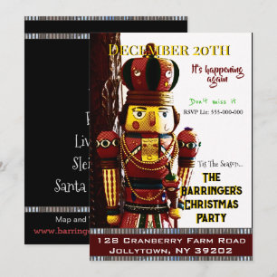 Nutcracker Nelson Merry Christmas Party Invitation