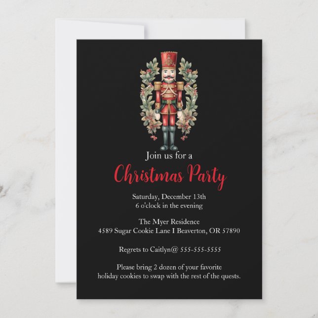 Nutcracker Noël Fête Invitation (Devant)