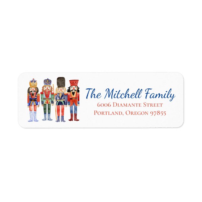 Nutcracker Noël Retourner l'adresse Étiquettes (Devant)