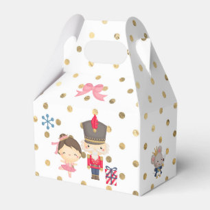 Nutcracker on White and Gold Polka Dot Favor Box