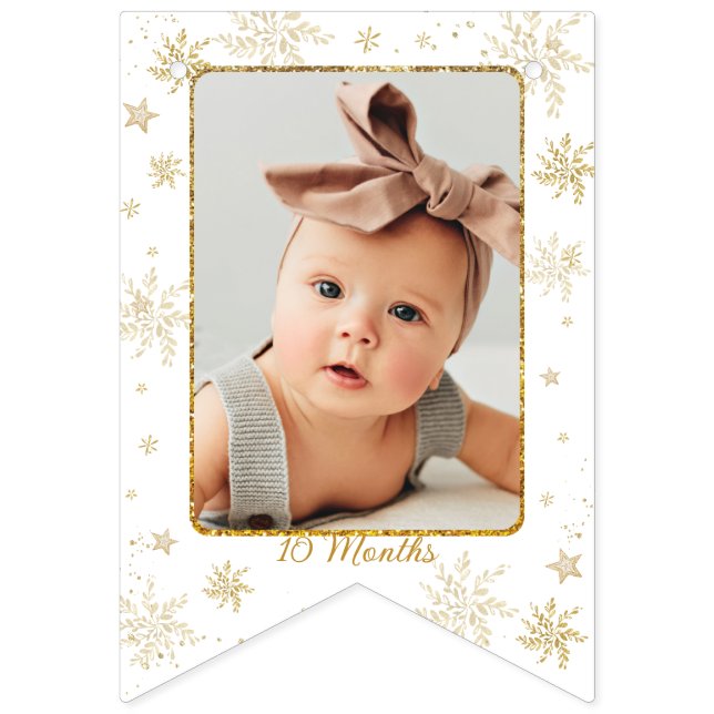 Nutcracker Onederland 1st Birthday Photo Milestone Bunting Flags (Twelfth Flag)