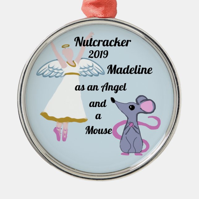 Nutcracker Ornament - Angel and Mouse (Front)