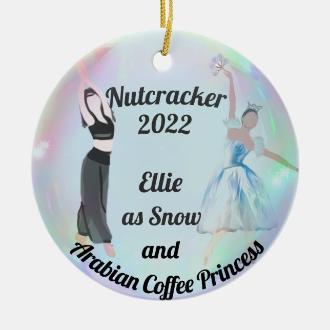 Nutcracker Ornament-Arabian and Snow  Ceramic Orna Ceramic Ornament (Front)
