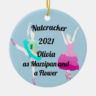 Nutcracker Ornament-Marzipan and a Flower Ceramic Ornament