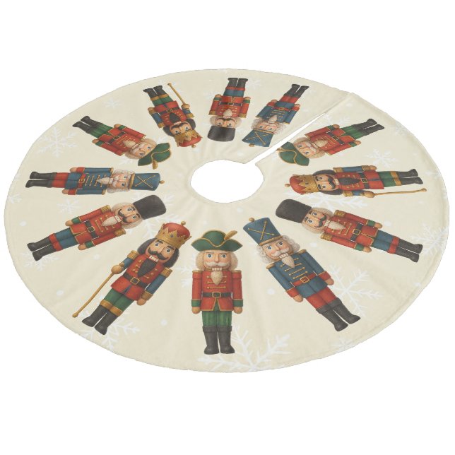 Nutcracker Parade Christmas Tree Skirt (Angled)