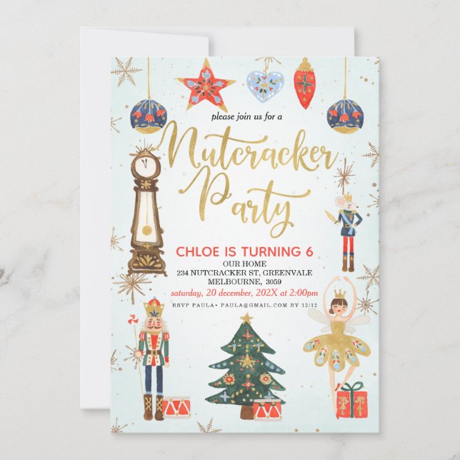 Nutcracker Party Anniversaire Invitation (Devant)
