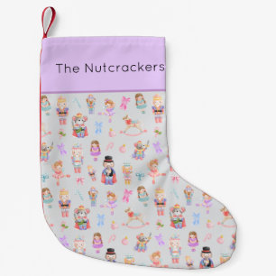 Nutcracker Pastel Pattern Small Christmas Stocking