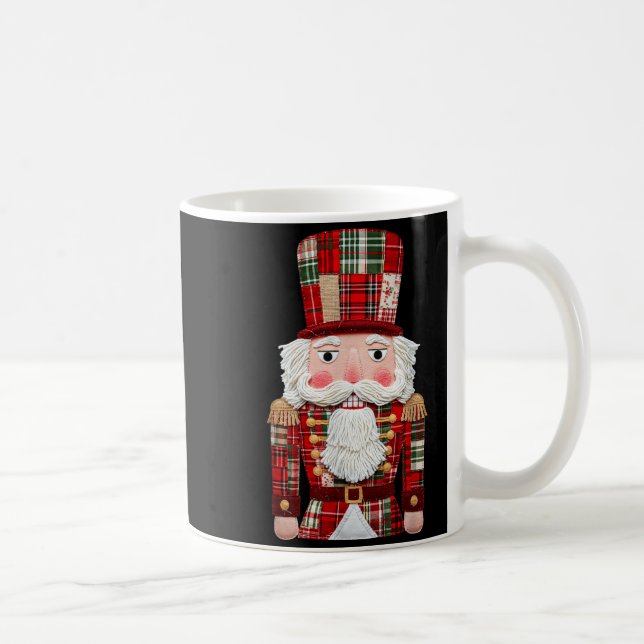 Nutcracker Patchwork Merry Christmas Pajamas Men W Coffee Mug (Right)