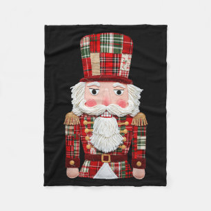Nutcracker Patchwork Merry Christmas Pajamas Men W Fleece Blanket