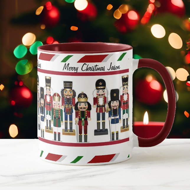 Nutcracker Personalize Name and Christmas Greeting Mug (Creator Uploaded)