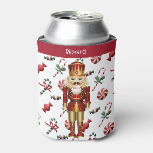 Nutcracker Personalize Name Christmas Gift Can Cooler