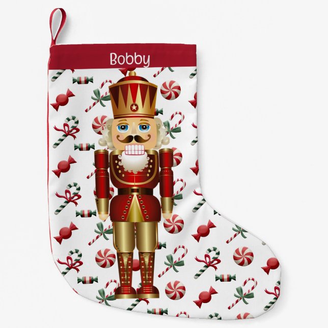 Nutcracker Personalize Name Christmas Stocking (Front)