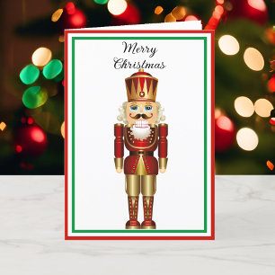 Nutcracker Personalize Text 5 x 7 Folded Holiday C Card