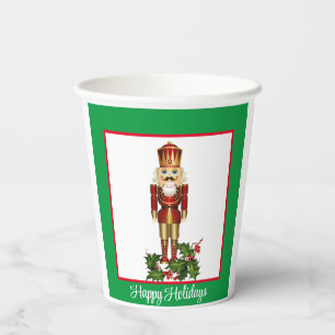 Nutcracker Personalize Text x 2 Christmas Paper Cups