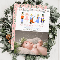 Nutcracker Pink Christmas 1st Birthday Photo
