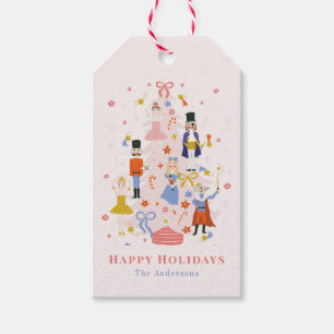Nutcracker Pink Christmas Tree Holiday Gift Tags