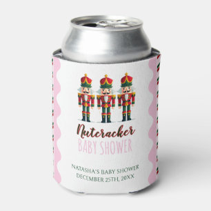 Nutcracker Pink Girl Christmas Baby Shower  Can Cooler