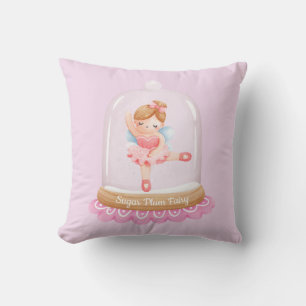Nutcracker Pink Sugar Plum Fairy Christmas Throw Pillow