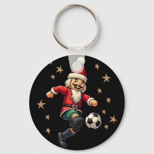 Nutcracker Playing Soccer Christmas Xmas Kids Keychain