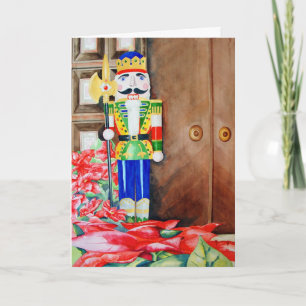 Nutcracker & Pointsettia Holiday Card