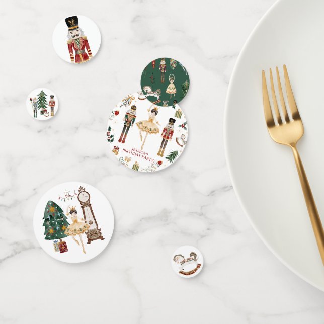 Nutcracker red and gold ballerina birthday party confetti (Group)