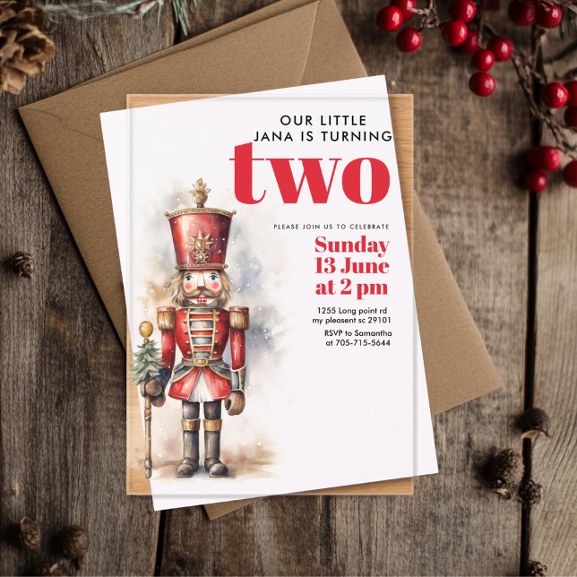Nutcracker Red Magical Birthday | Festive  Acrylic Invitations (Creator Uploaded)