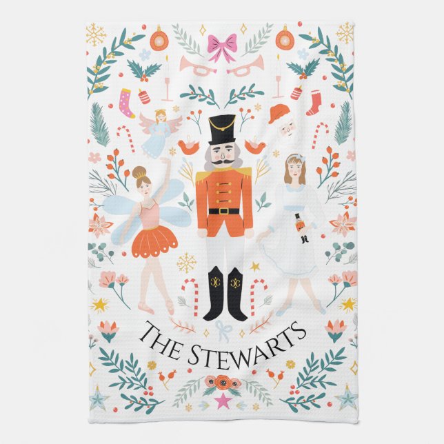 Nutcracker Scene Personalized Kitchen Towel (Vertical)