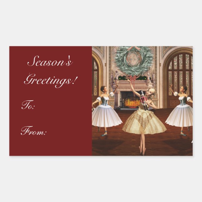 Nutcracker Season's Greetings Gift Tag Stickers (Front)
