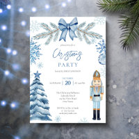 Nutcracker silver blue bow Christmas Party