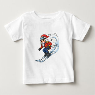 Nutcracker Skier Christmas 2026 Holiday Skiing Baby T-Shirt