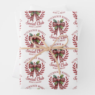 Nutcracker Social Club Shopping Market Group  Wrapping Paper Sheet