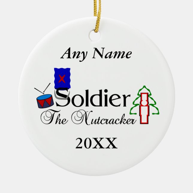 Nutcracker Soldier Ceramic Ornament (Front)