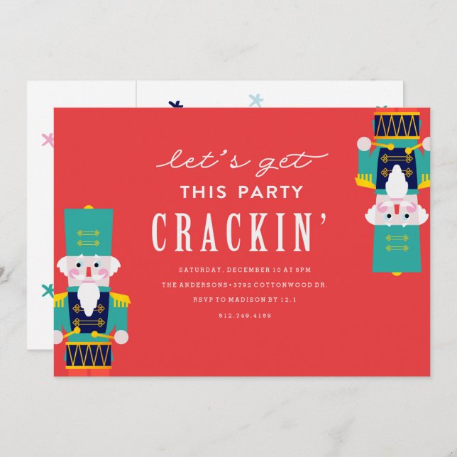 Nutcracker Soldier Holiday Party Invitation (Front/Back)
