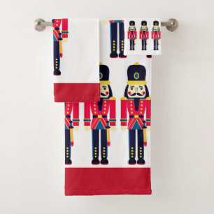 Nutcracker Soldier Pretty Christmas Bath Towel Set
