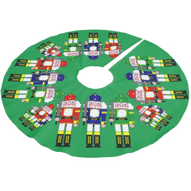Nutcracker Soldiers Christmas Brushed Polyester Tree Skirt (Angled)